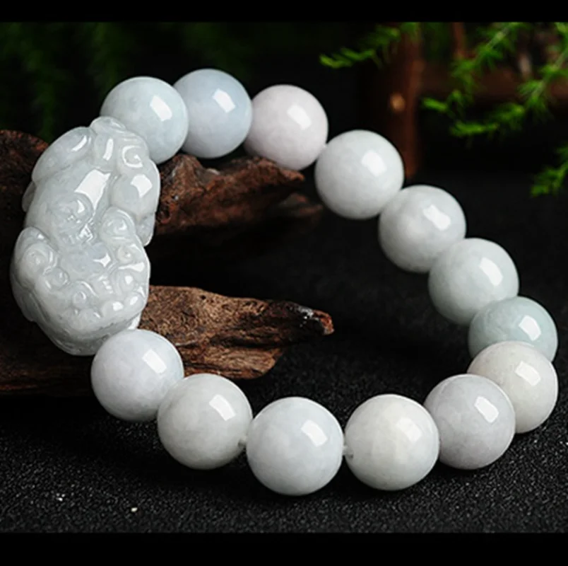 

Natural Emerald Engraving Jade Elastic 13MM Beads Pixiu Luck Bracelet Charm Jewellery Fashion Hand-Carved Man Woman Gifts Amule