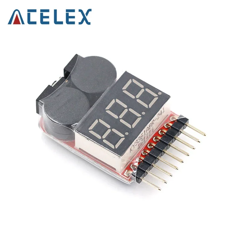 Для 1-8S Lipo/Li-ion/Fe напряжение батареи 2IN1 тестер низковольтный зуммер сигнализации