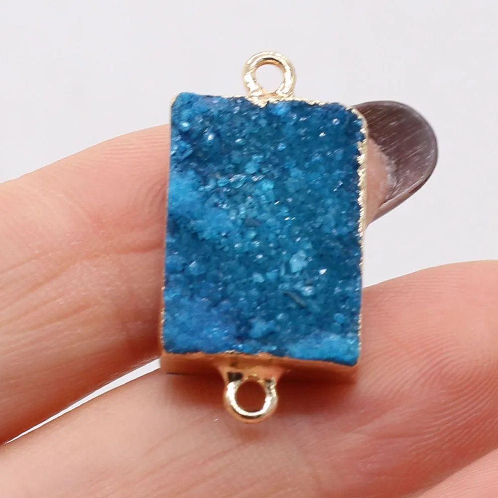 

2021 Горячая Распродажа натуральный камень синий кристалл бутон прямоугольный разъем кулон Сделай Сам ожерелье браслет