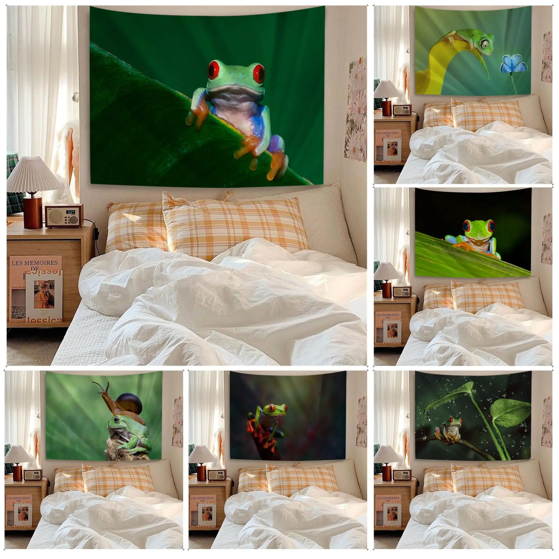

Cute Frog DIY Wall Tapestry Bohemian Wall Tapestries Mandala Art Home Decor