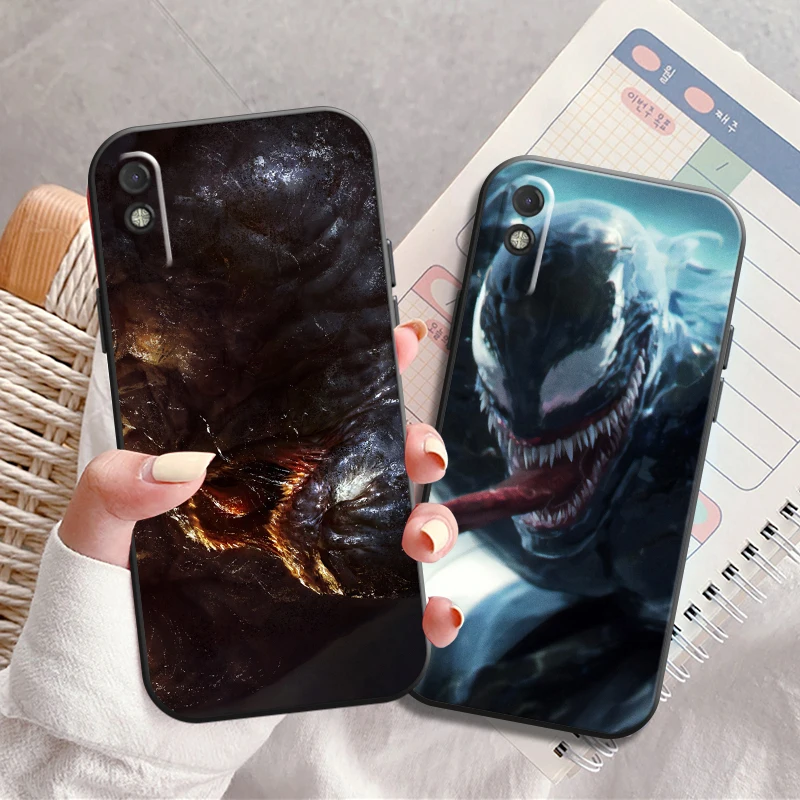 

Marvel Venom Phone Case For Xiaomi Redmi 7 7A 8 8A 8T 9 9T 9A 9C Note 7 8 9 9S Liquid Silicon Carcasa Funda Back Silicone Cover