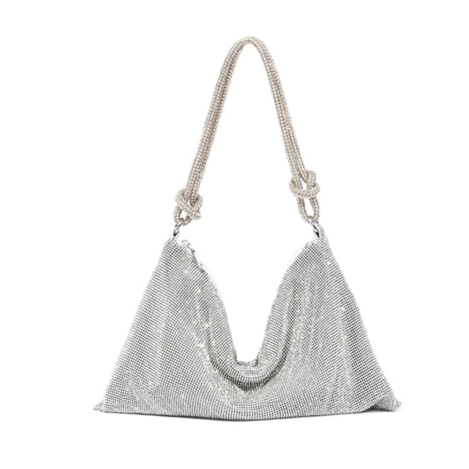 

Single Shoulder Solid Gift Underarm Fashion Evening Bag Purse Travel Casual Bling Rhinestone Wedding Women Handbag Inner Pockets