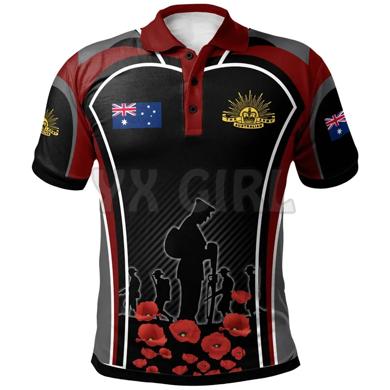 

2022 Summer shirts women for men Anzac Poppy Lest We Forget Poppy Flower Symbol 3D printed Short sleeve t shirts Tops camisas