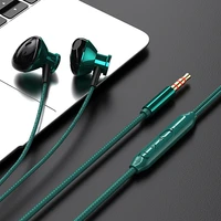 metal earphone in ear headset with microphone wired mobile phone computer game headset mp3 music headset