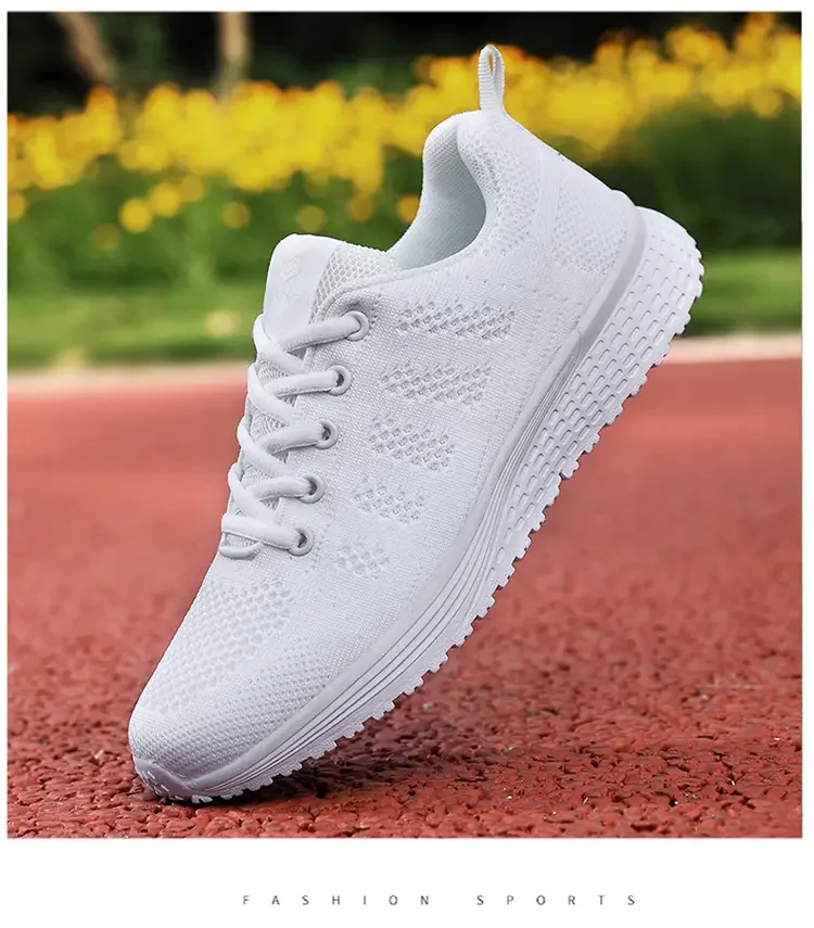 Women Casual Shoes Fashion Breathable Walking Mesh Flat Shoes Sneakers Women 2023 Gym Vulcanized Shoes White Female Footwear
