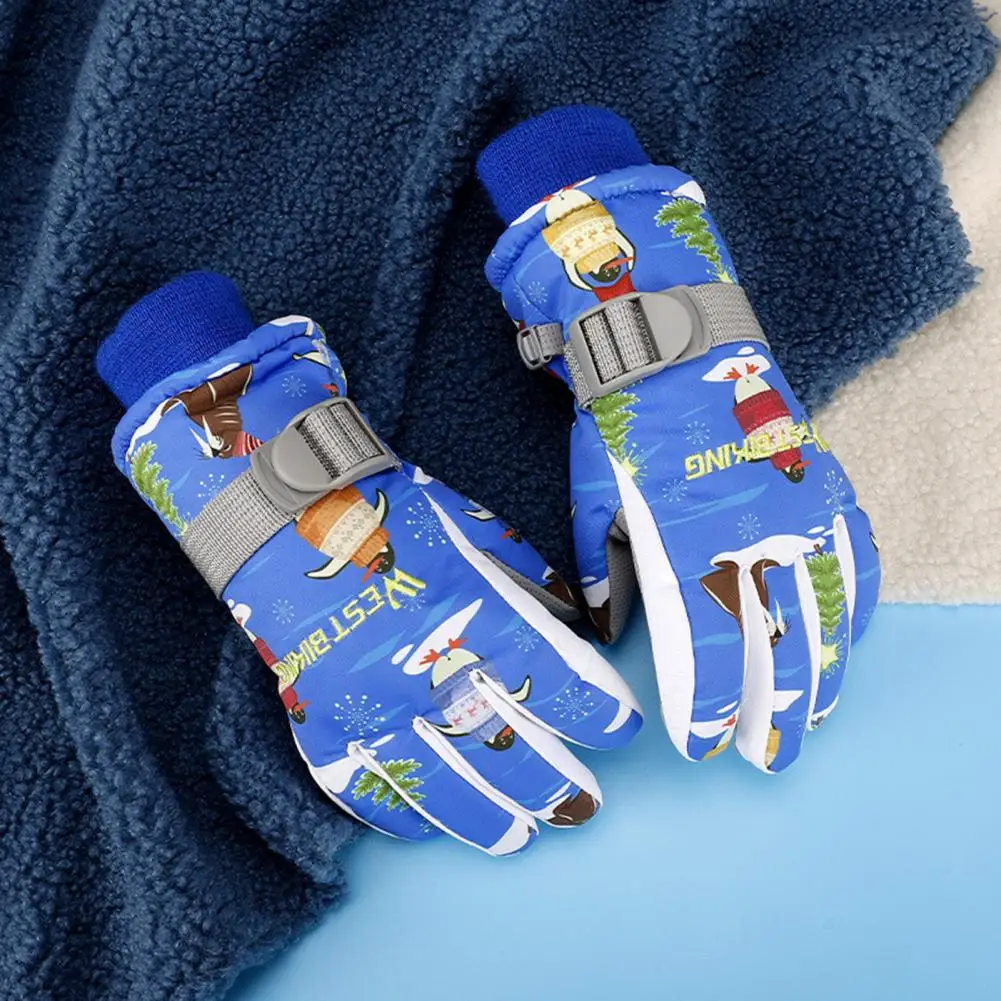 

Helpful Sport Gloves Thickened Adjustable Latch Wear-resistant Warm Gloves Ski Gloves Faux Leather Ski Gloves Outdoor Winter
