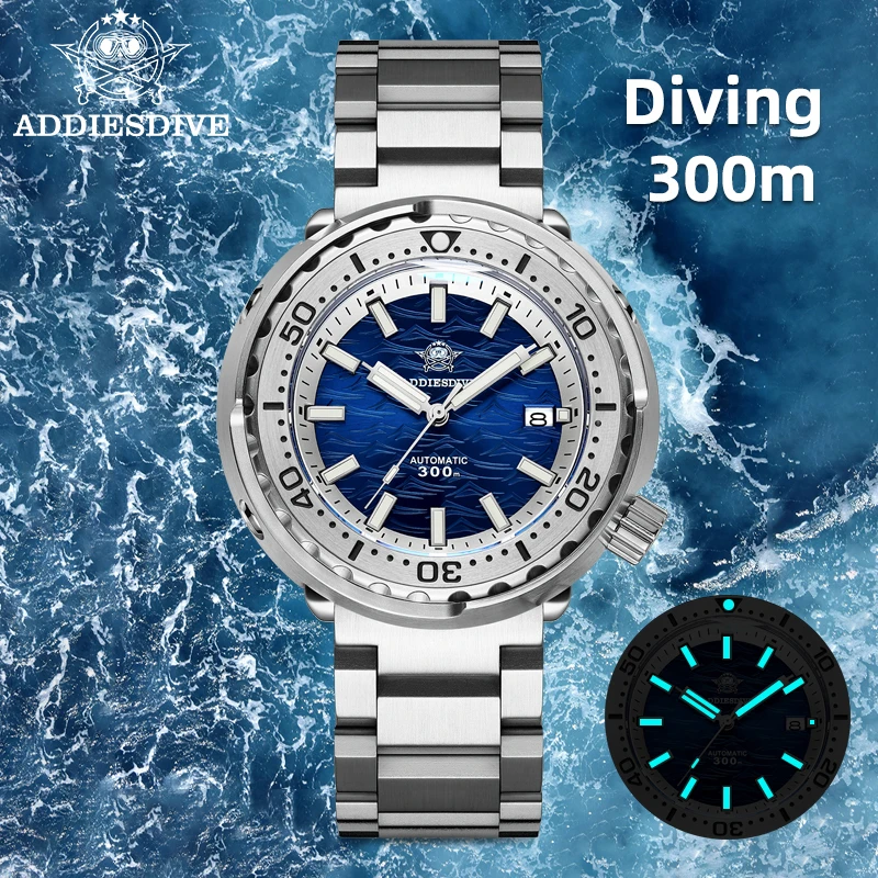 Фото Мужские часы для дайвинга ADDIESDIVE Tuna NH35 с сапфировым стеклом, водонепроницаемостью 30 бар, из нержавеющей стали 316L, с керамическим безелем, автоматические механические часы №4