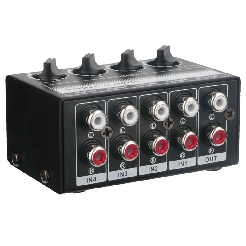 

Audio Mixer Mini Stereo 4-Channel Passive Mixer Microphone Multi-Channel 1 in 4 Out Stereo Splitter for Studio