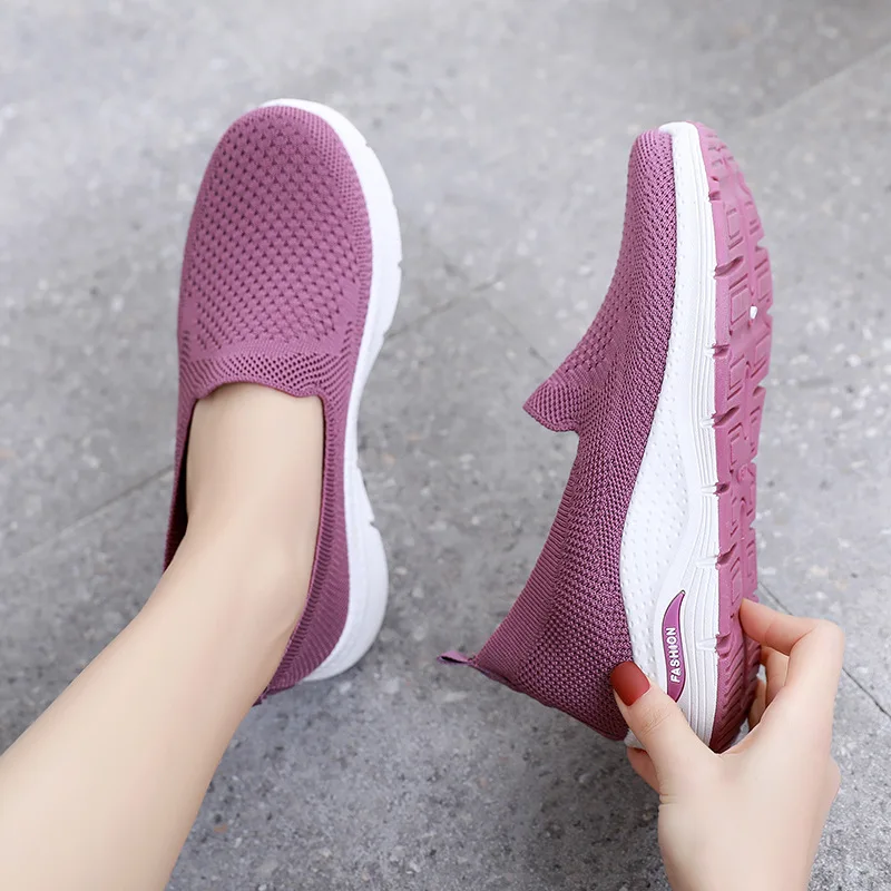 

Woman Platform Shoes 2021 New Lazy Sneakers Women Mesh Lightweight Comfortable Running Shoes Casual Fashion Ladies Shoes