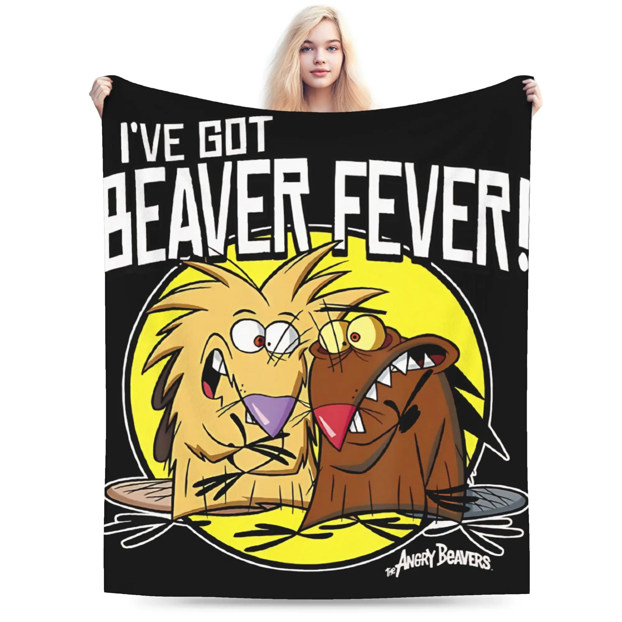 Фото Angry Beavers Daggett & Norbert Feverish Легкие тонкие фланелевые пледы, удобные подарочные покрывала, постельные пледы. №2