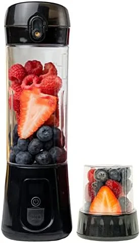 

Plus Cordless Portable 17.5 oz Rechargeable Blender - Crush Ice, Slash Fruit, Blend Sports Powders Anywhere 6 Stainless Steel Bl