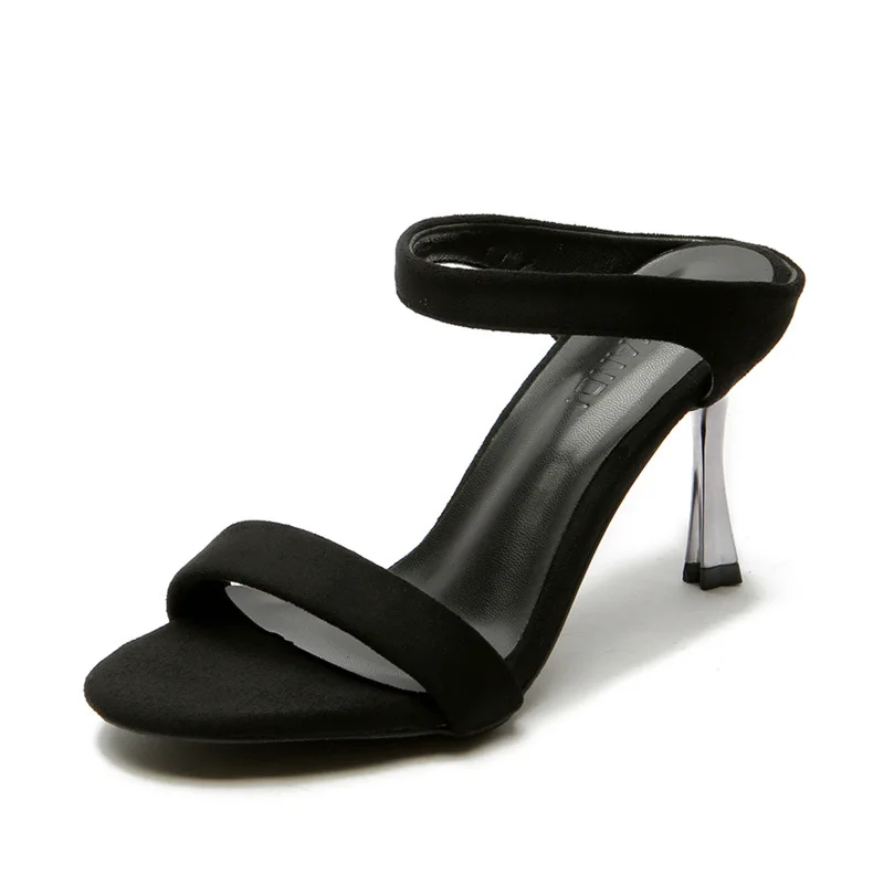 

Сандалии женские черные на высоком каблуке, Босоножки с открытым носком, обувь на лето, размеры 30-43