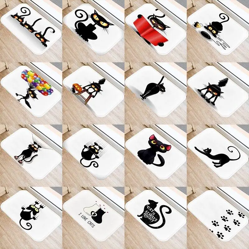 

Rubber Color Indoor Floor Mat Anti-Slip Carpet Cute Cat Print Kitchen Entrance Door Mat Carpet