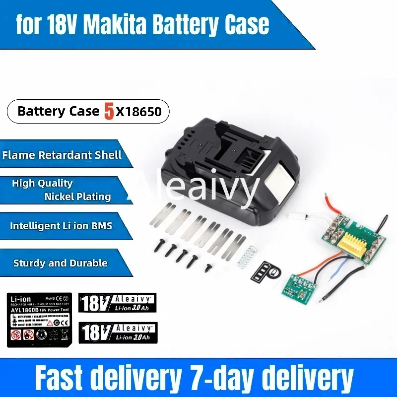 BL1830 5X 18650 чехол для литий-ионного аккумулятора PCB защита от зарядки корпус коробки