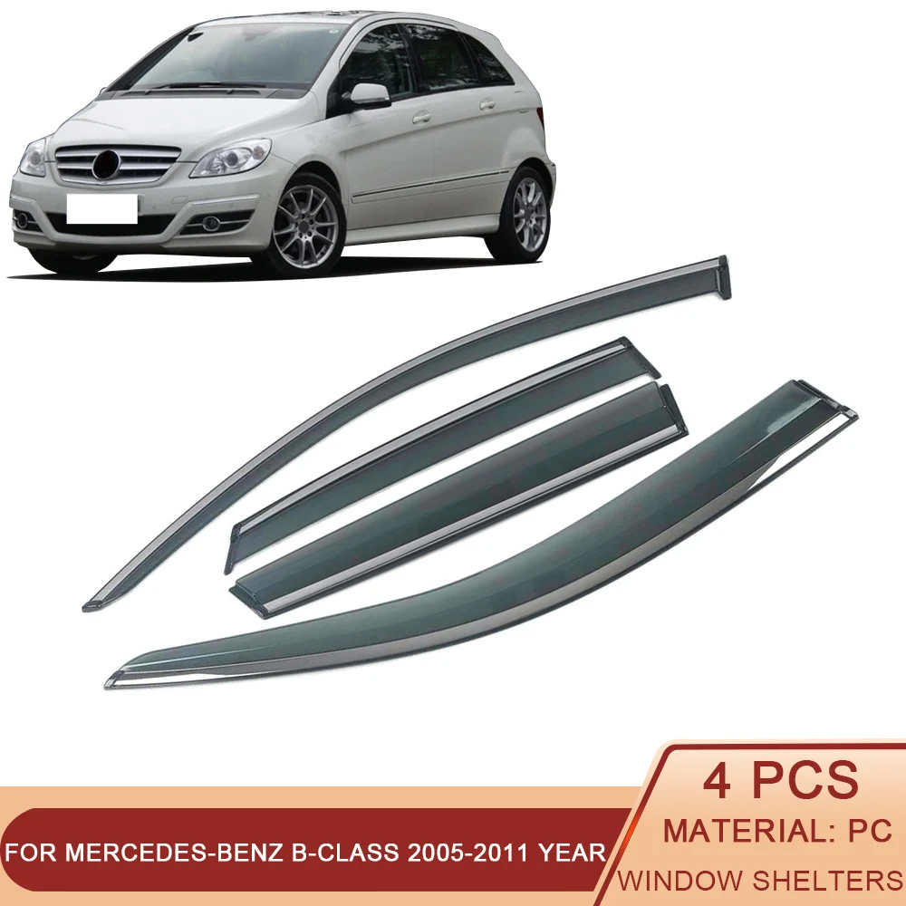 

For Mercedes-Benz B-Class 2005-2011 W245 Car Window Sun Rain Shade Visors Shield Shelter Protector Cover Trim Frame Sticker