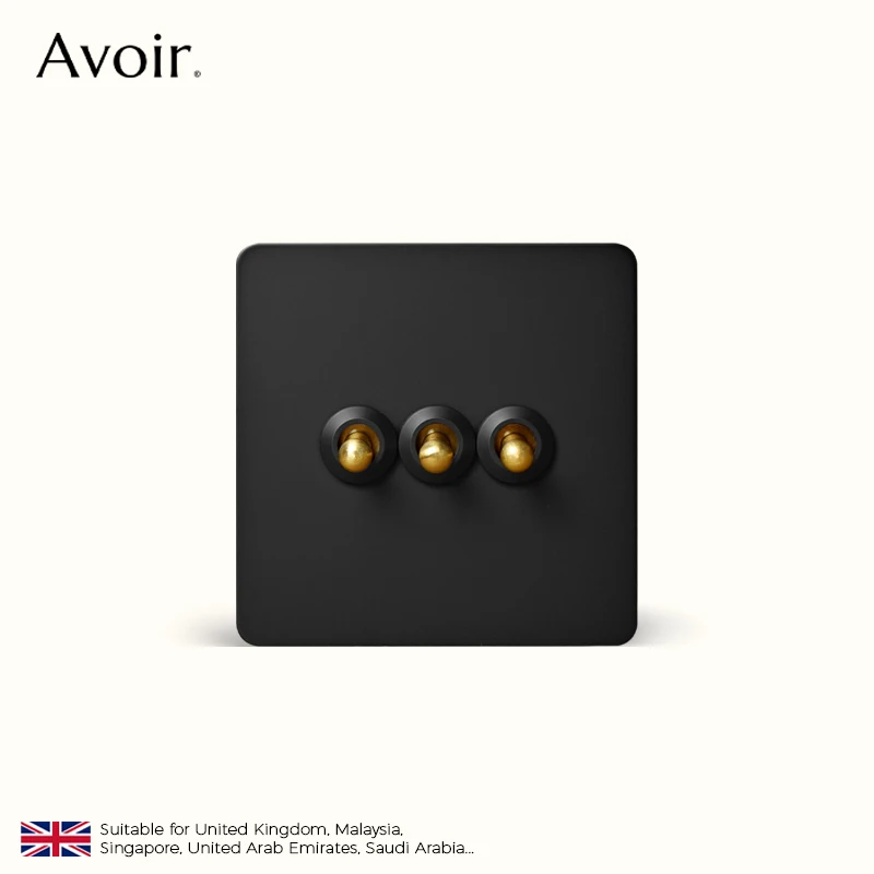 Фото Avoir Black Stainless Steel Push Button USB Wall Socket UK 220V Universal 1-4 Gang 2 Way Wall Switches Vintage Toggle Switches настенный светильник панели для стен розетка двойная настенный выключатель диммер 220 вольт №1