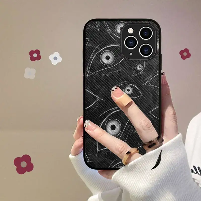 Scary Eyes Phone Case Hard Leather Case for iPhone 11 12 13 Mini Pro Max 8 7 Plus SE 2020 X XR XS Coque