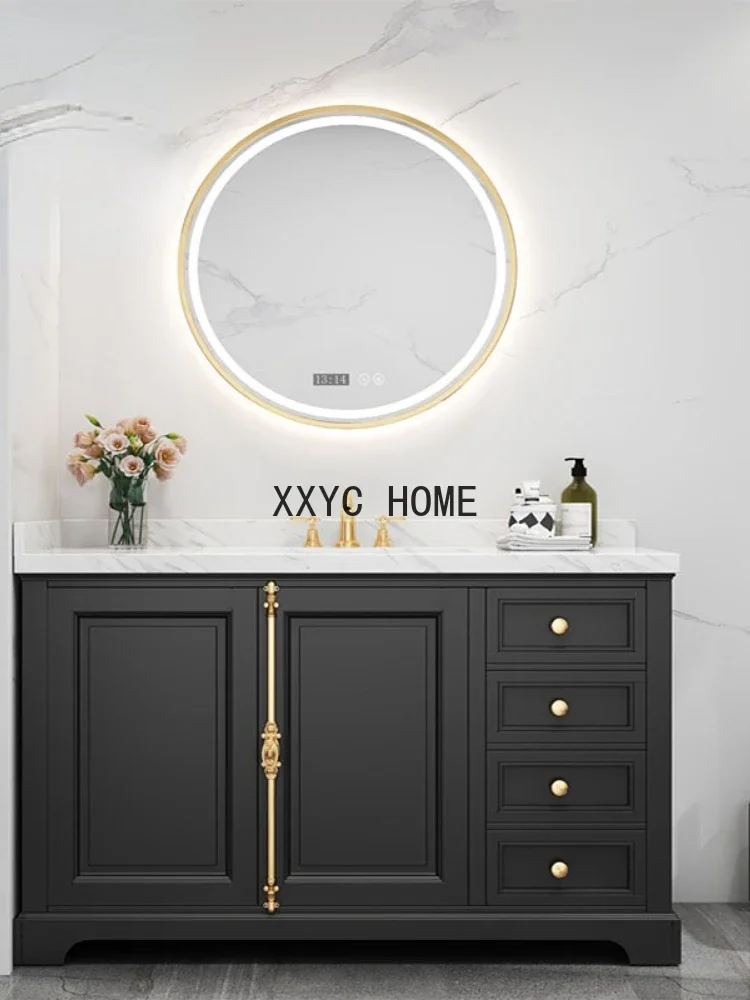 Ceramic integrated floor slate modern luxury retro washbasin craftsman bathroom cabinet combination
