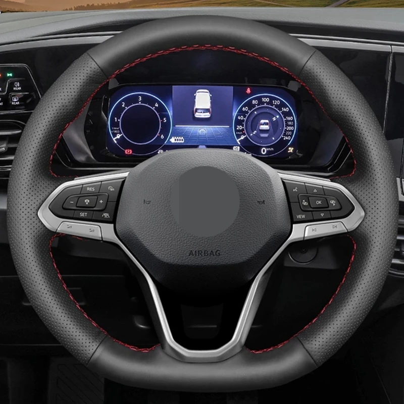 Черная натуральная кожа "сделай сам" модель без скольжения для Volkswagen VW Golf 8