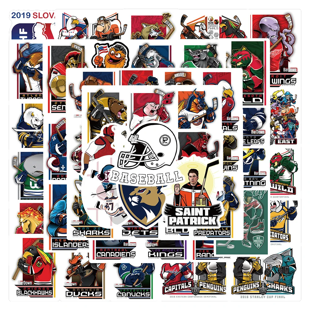 

10/30/50PCS Cartoon Ice Hockey Personality Creative Graffiti Sticker Bike Skateboard Car Helmet Notebook Computer Wholesale