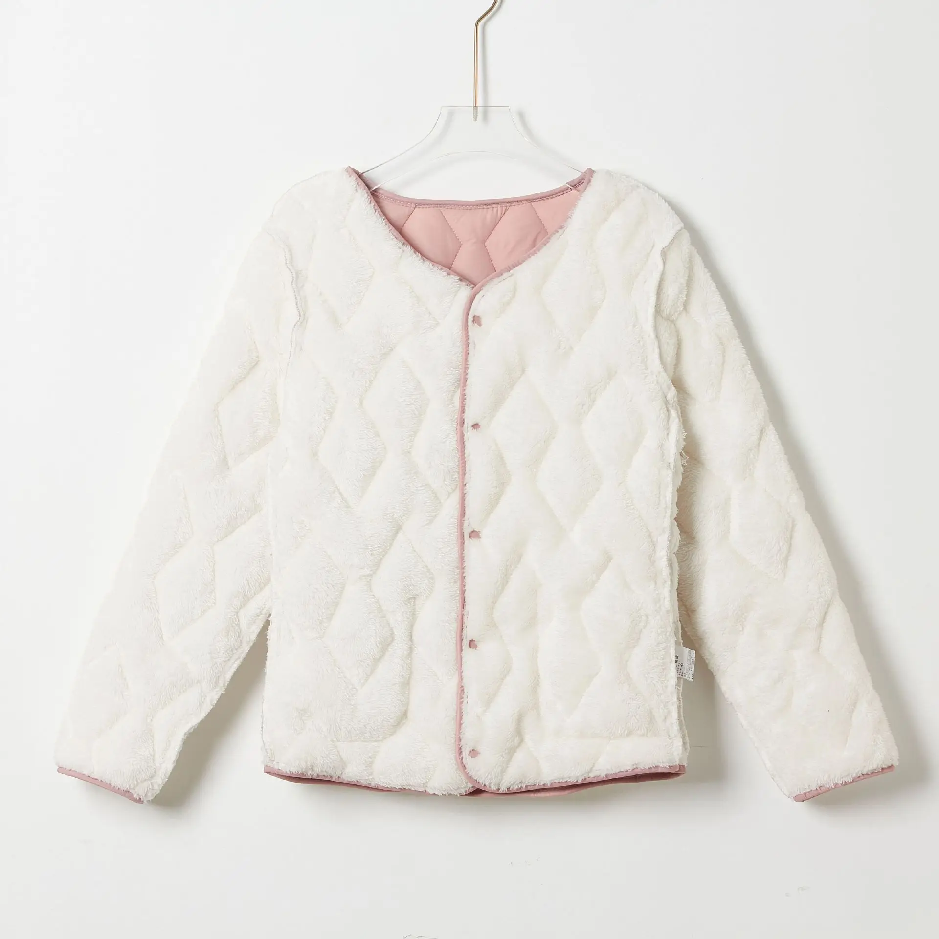 Woman with thick warm long-sleeved cotton bladder female money household cotton cotton-padded jacket and velvet sleeves with fur