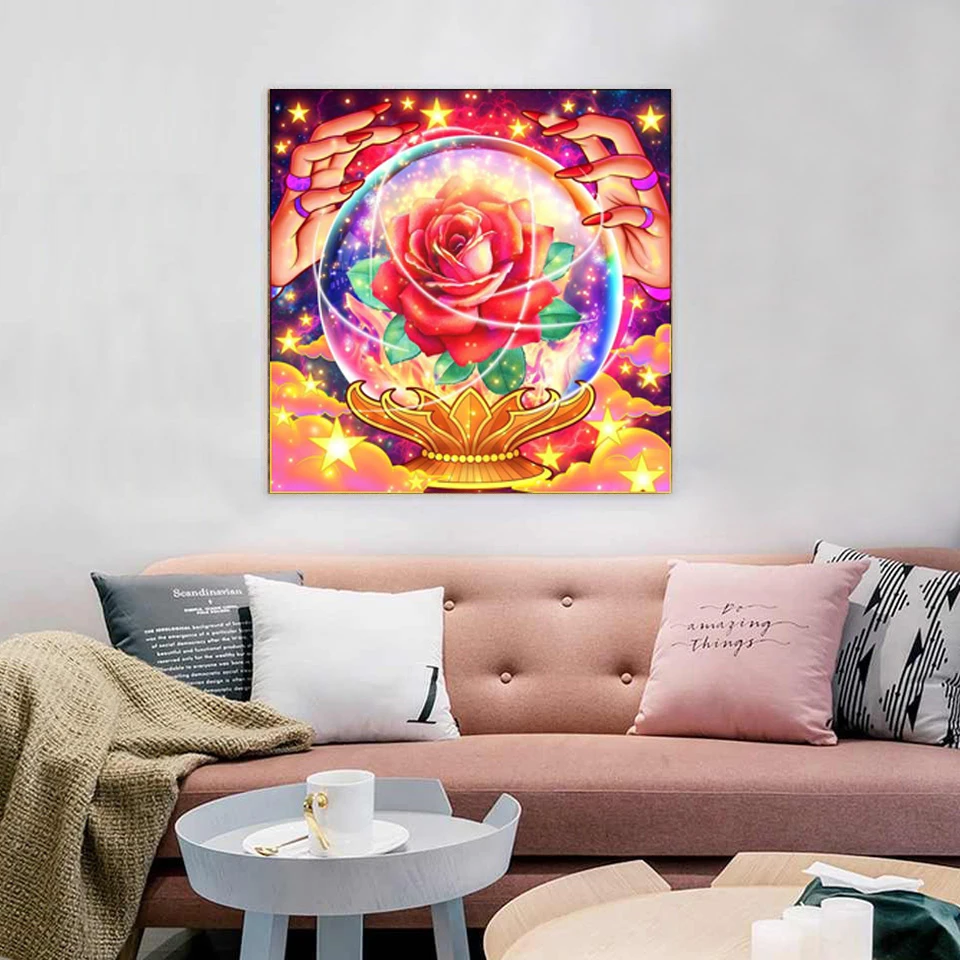 Алмазная 5D картина сделай сам полная вышивка лебедь волк корова цветы мозаика