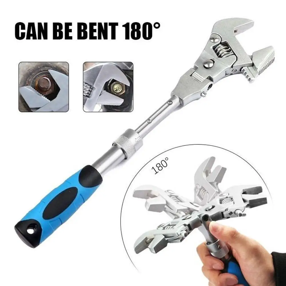 

Ratchet Adjustable Wrench 5-in-1 Torque Wrench Can Rotate And Fold 180 Degrees Fast Wrench Pipe Wrench Repair Tool