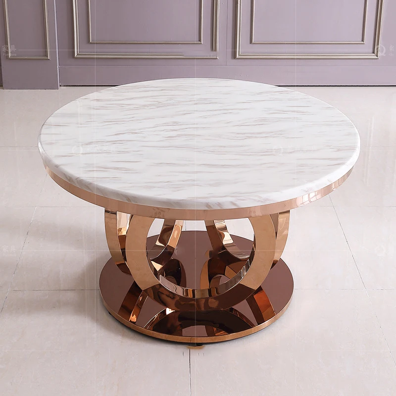 Роскошный мраморный обеденный стол и стул домашний из нержавеющей стали мебель