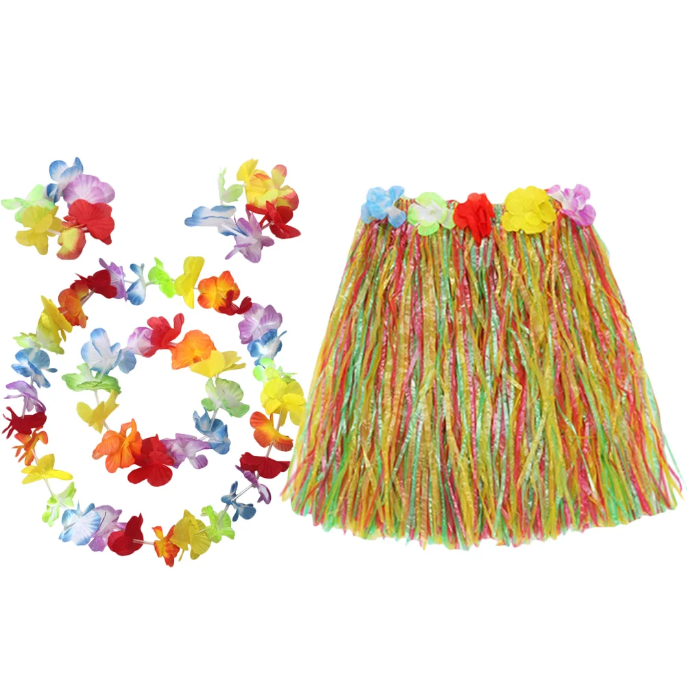 

Skirt Party Hawaii Grass Hawaiian Luau Hula Skirts Costume Straw Costumes Beach Tropical Garland Prop Kids Supplies Leaf