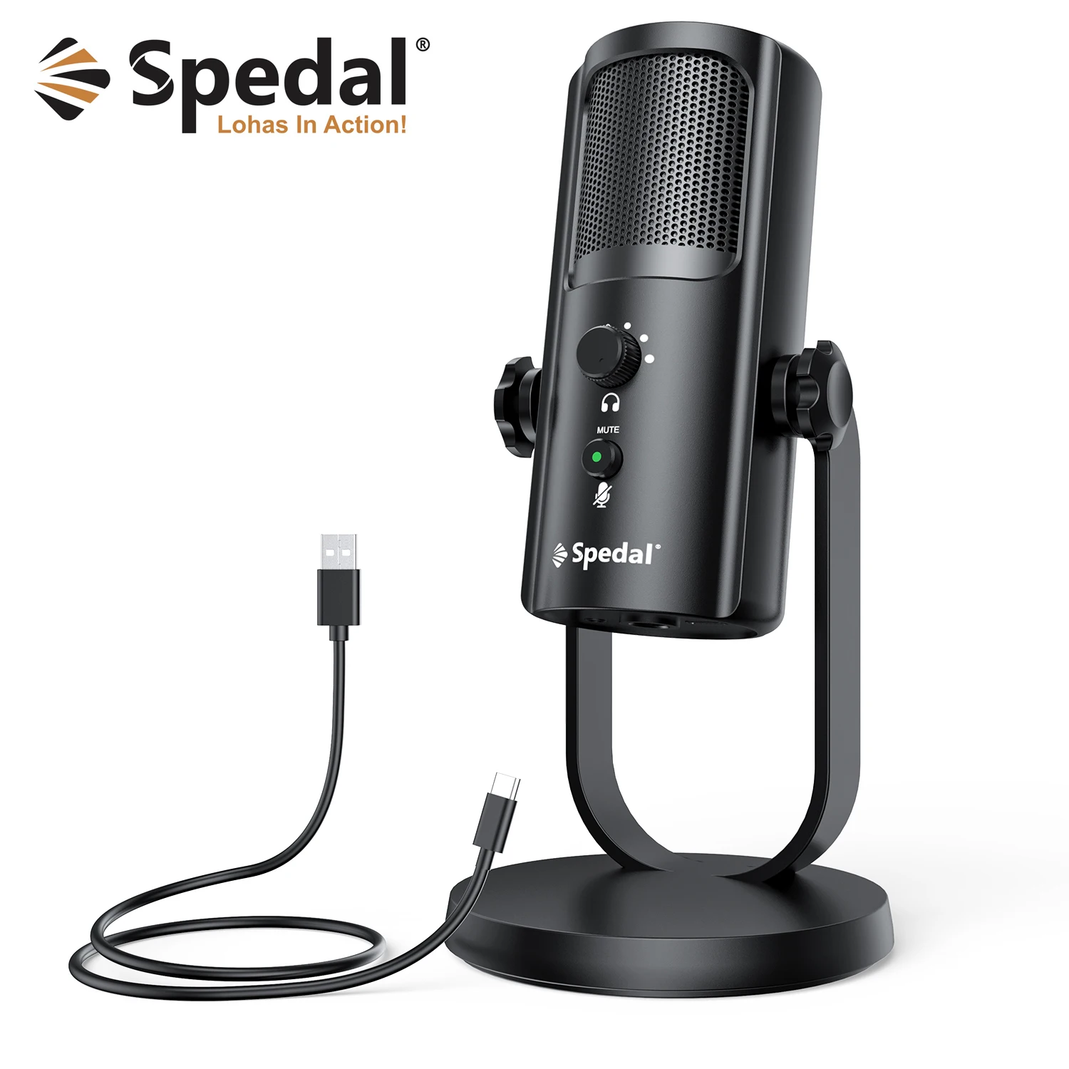 Конденсаторный USB-микрофон Spedal MC02 для ПК Mac компьютерный микрофон игр записи