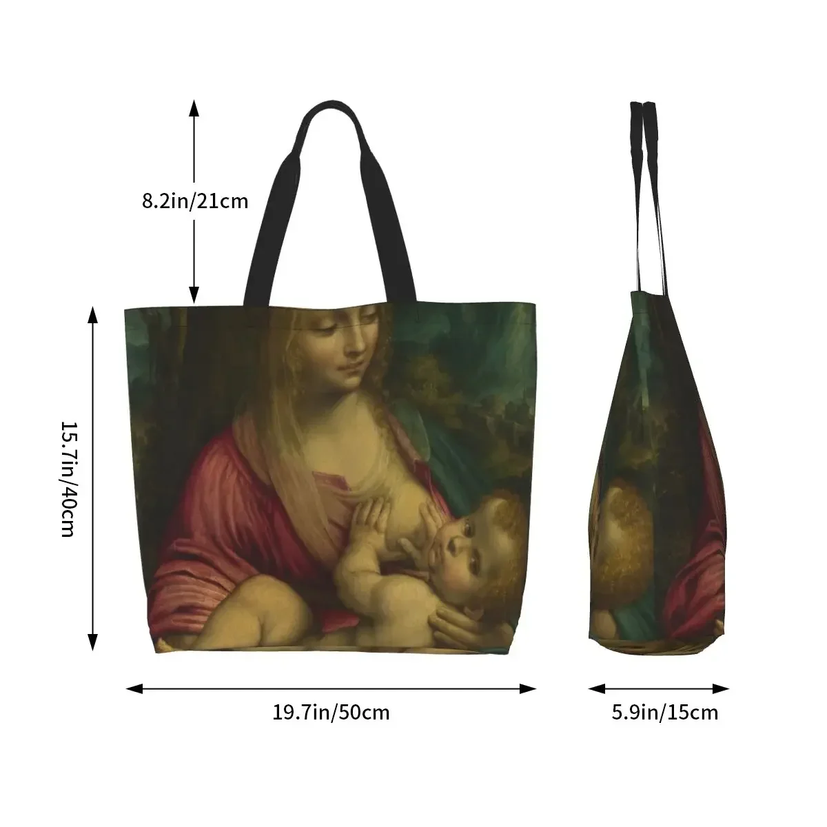 Сумка для покупок из ткани с изображением Леонардо да Винчи