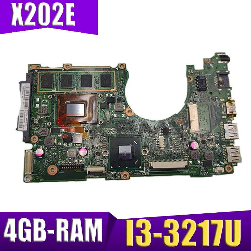 

X201E X202E Laptop motherboard For Asus X202E X201E S200E X201EP Original Notebook mainboard With 4GB-RAM I3-3217U CPU 100% Test