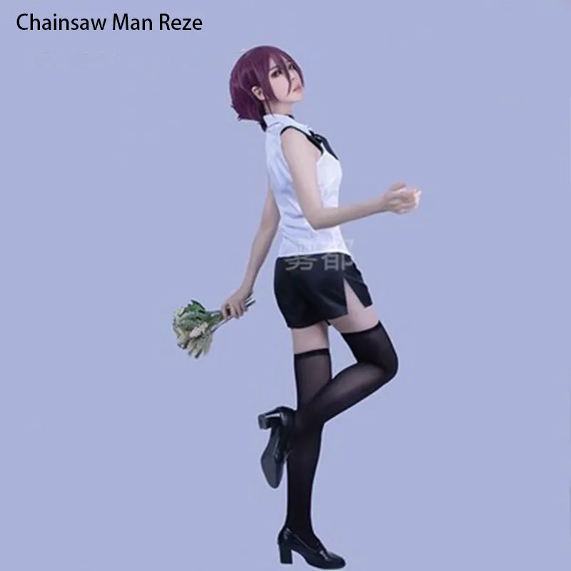 

Chainsaw Man Reze Cosplay Costume Bomb Demon Coffee Shop Staff Cos Full Set Clothing Anime Comic Style Sexy Set Highly Restored
