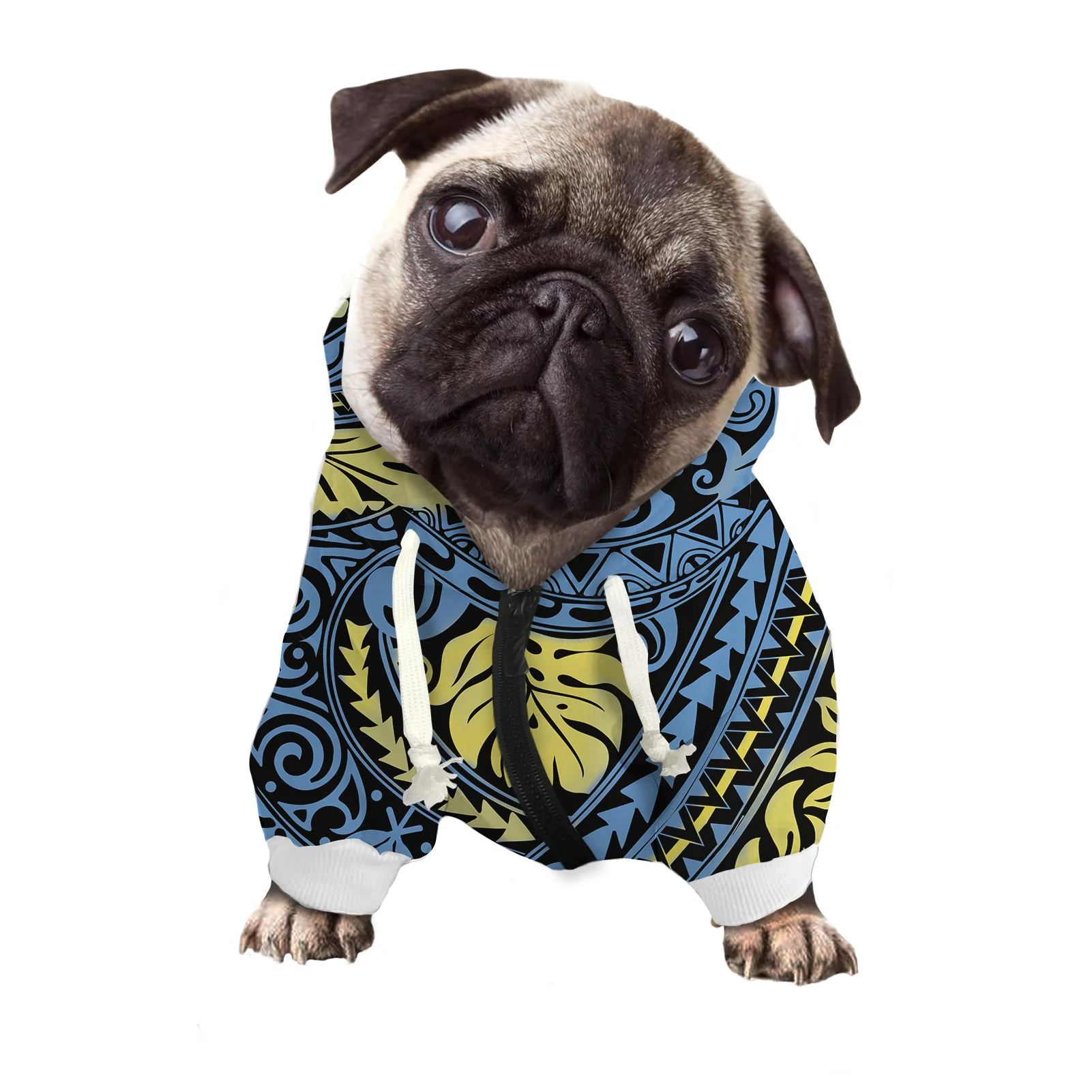 

Oem Pet Hoodie Polynesian Tribal Printed Clothes Soft Breathable Pet Clothes Beauty Lovely Dog Clothing Cozy Sweatshirt for Dogs