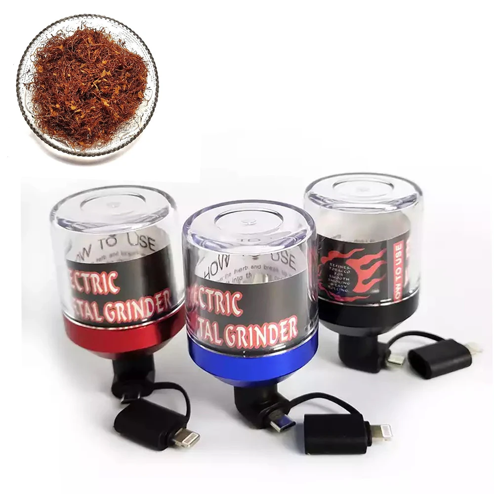 

Electric Tobacco Grinder Weed Chopper Grinders for Smoking Weed Usb Chargable for Android Apple Phone Fast Herb Crusher Men Gift
