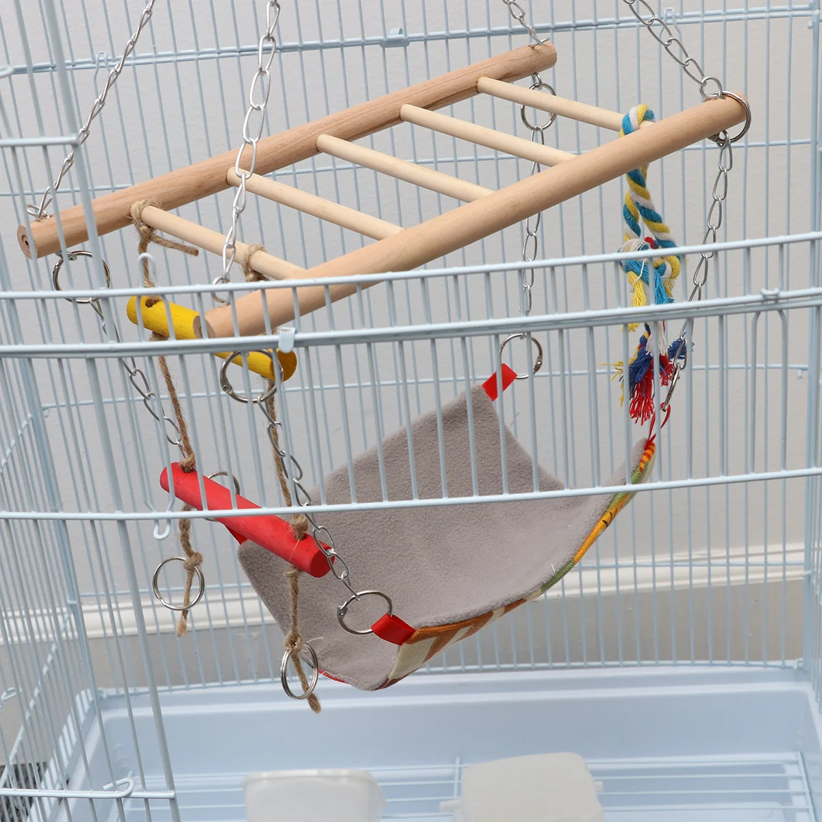 

Hamster Funny Ladder Bird Parrot Playing Cage Hanging Ornament Hammock Ladder