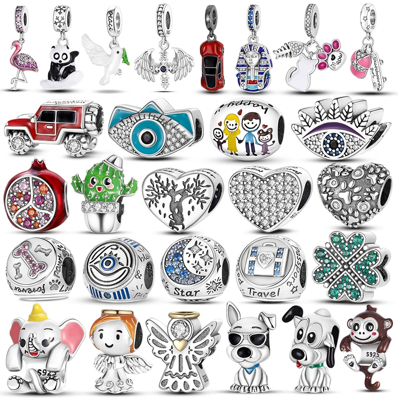 

charms plata de ley 925 original fit pandach 925 original bracelets silver color 925 kitty charms beads pendant jewelry diy 2022