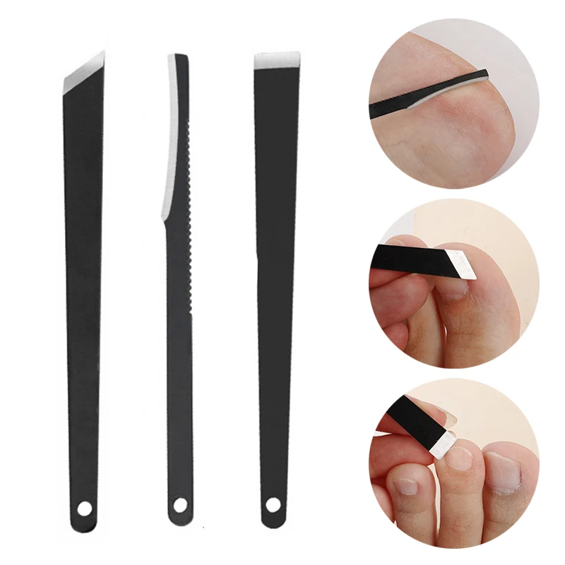 

3pc Manicure Tools Set Cuticle Pusher Foot Dead Skin Remover Scraper Exfoliating Knife Toe Nails Ingrown Pedicure Tools Kit