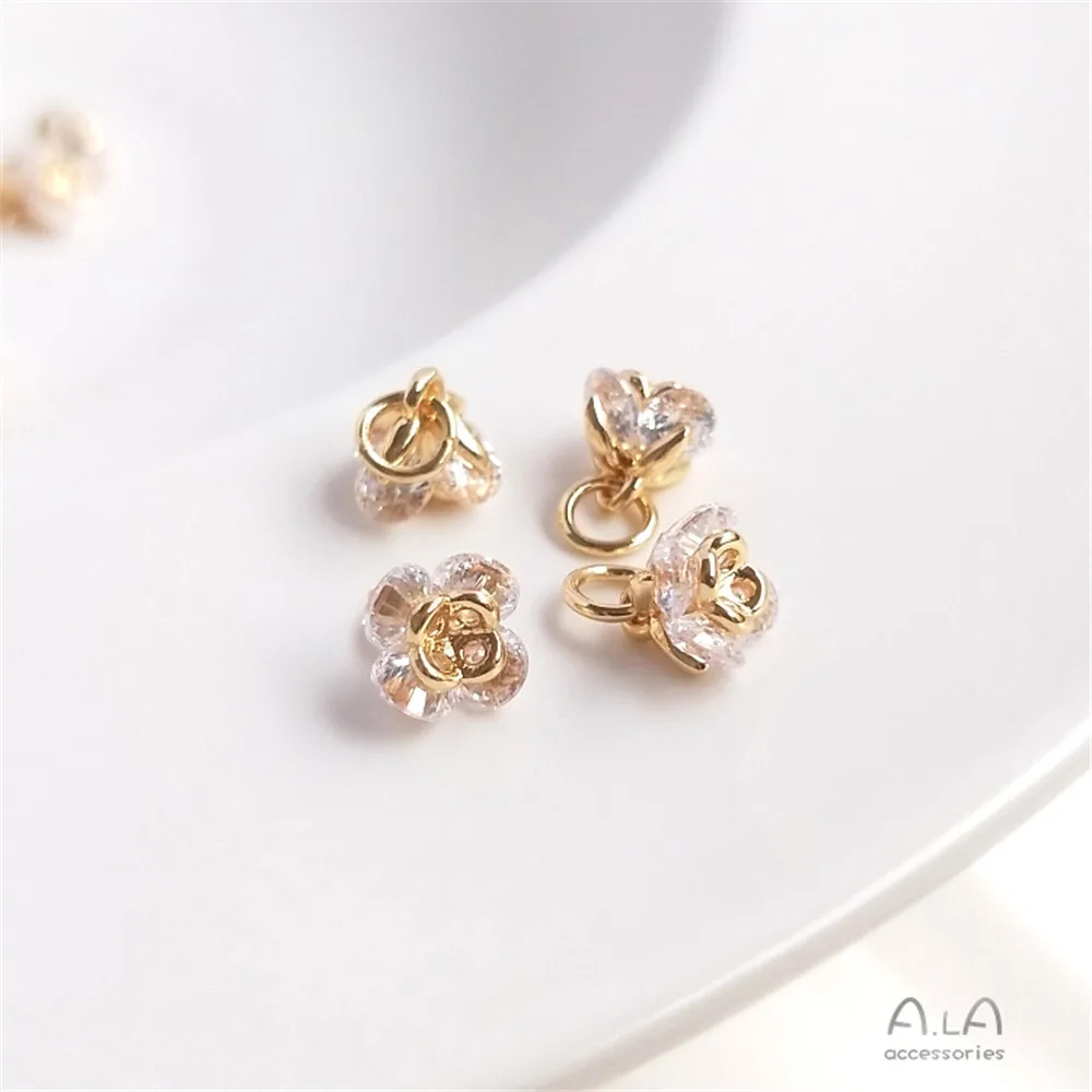 

Zircon rose floret pendant handmade DIY Necklace Bracelet headpiece Earring Pendant