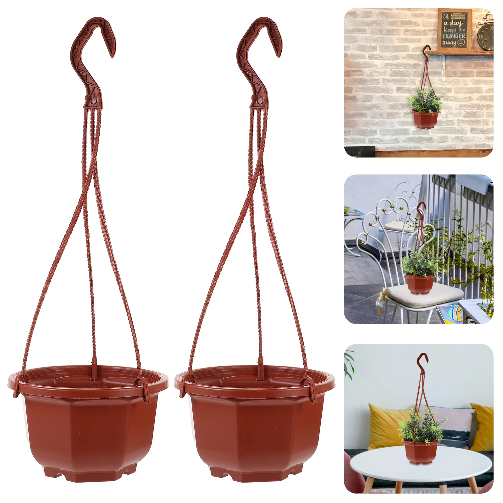 

10 Sets Plastic Hanging Planter Orchid Pot Flower Pots Indoor Basin Plants Baskets Outdoor