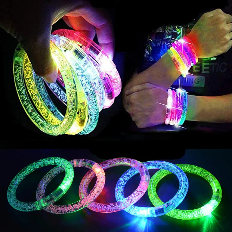 40pcs Light Up Bubble bracciali braccialetto luminoso LED Glow Party Rave Toy decorazione di nozze compleanno Halloween Christmas