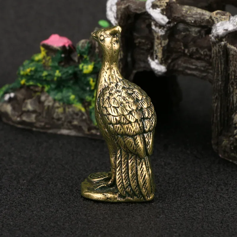 Латунные Ретро фигурки павлина чайный питомец бронзовые поделки автомобиль