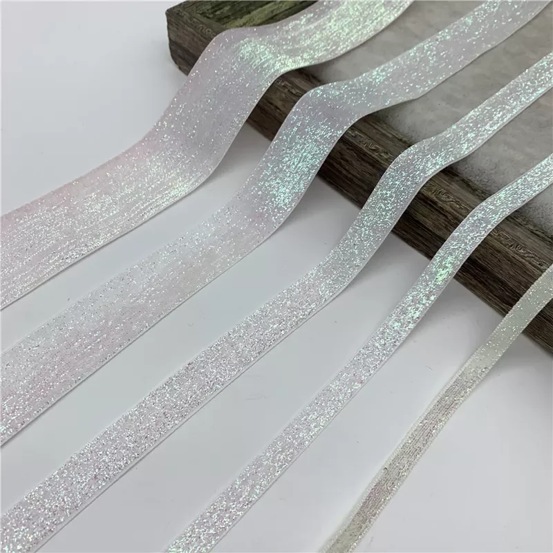 

White Glitter Velvet Ribbon For Handmade Gift Bouquet Wrapping Supplies Home Party Decorations Christmas Ribbon