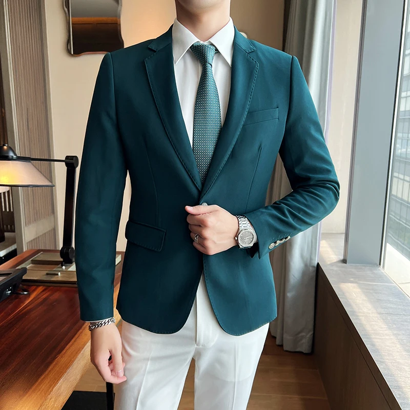 

2023New handsome high-end boutique business single row one button suit jacket men's hundred casual single piece suit top jacket