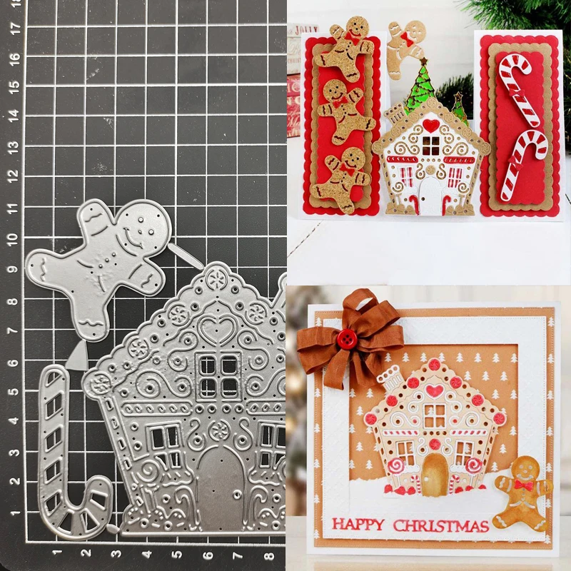 

Christmas House Snowman Metal Cutting Dies Stencil Scrapbooking DIY Album Stamp Paper Card Embossing Decor Craft New Dies