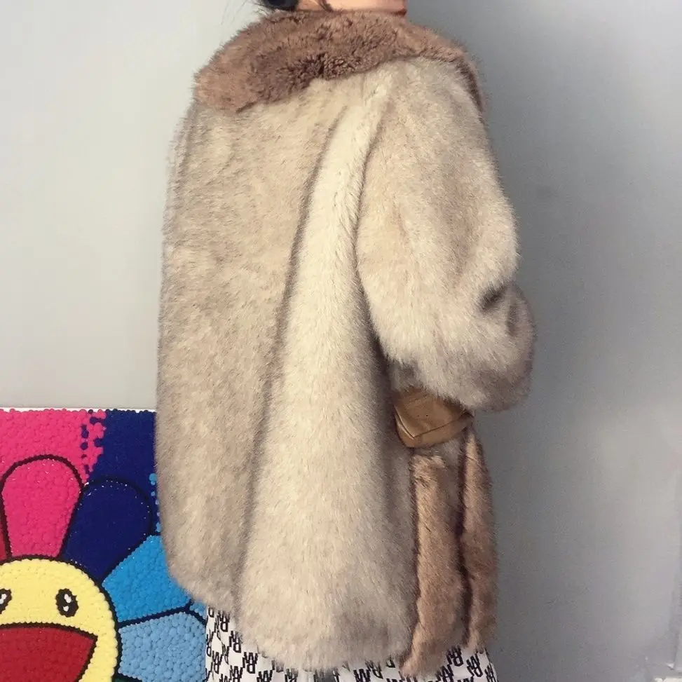 Winter Coat Women 2022 New Fashion High-End Toka Fur Coat Loose Slimming Warm Long Sleeve Temperament Faux Fur Jacket All-match