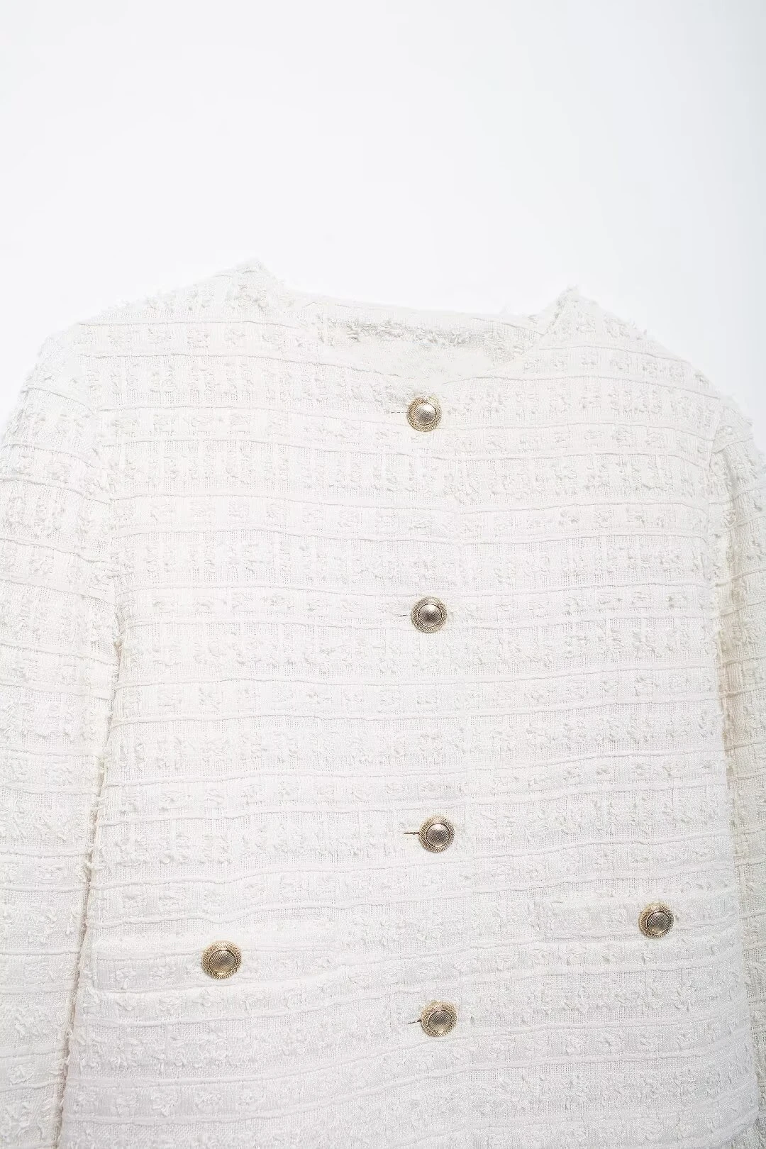 Женская текстурированная блузка RZRA с круглым вырезом и длинным рукавом