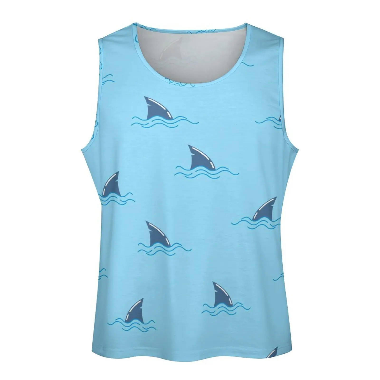 Акула Кит Дельфин Плавник Майка Мужские топы с животными Летний дизайн