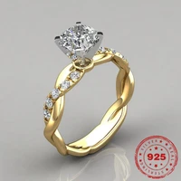 hoyon 18k rose white yellow gold color 1 carat fl diamond style ring for women wedding gift jewelry bizuteria gemstone jewelry