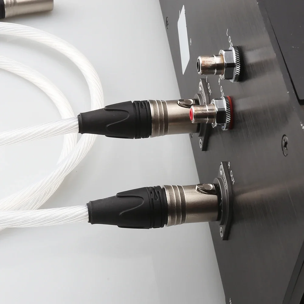 Фото Высококачественный чистый посеребренный кабель 5N OCC Hi-Fi 2 XLR «папа» на 2 XLR «мама» Кабель балансировочного кабеля №5